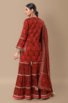 HEER - Rust Coin 3 Piece Kurta Set with Sharara Pant