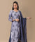 PANAAH - Floral Navy Blue 3 Piece Kurta Set with Dupatta