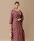 PANAAH - Muave 3 Piece Kurta Set with Striped Dupatta