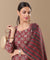 PANAAH - Muave 3 Piece Kurta Set with Striped Dupatta