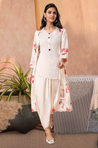 Fitoor - 3/4th Sleeve Floral Jacket with Tulip Pant