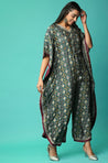 ALLOY - Galactic Green Butterfly Jumpsuit With Mirror Work And Gota Details