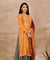 SANJH- Mustard And Wine Pleated Palazzo Pant, Kurta, Dupatta Set