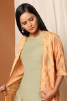 Pastel Synergy - Peach and Sage Green Three Piece Set with Jacket