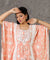 NOOR by ISHNYA - Peach Long Kaftan Set with Embroidered Pants