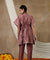 NOOR by ISHNYA - Rosewood Short Kaftan Set with Embroidered Pants