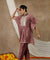NOOR by ISHNYA - Rosewood Short Kaftan Set with Embroidered Pants