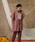 NOOR by ISHNYA - Rosewood Short Kaftan Set with Embroidered Pants