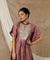 NOOR by ISHNYA - Rosewood Short Kaftan Set with Embroidered Pants