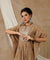 NOOR by ISHNYA - Sand brown Short Kaftan Set with Embroidered Pants
