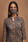 Bright And Breezy - Straight Kurta with mask