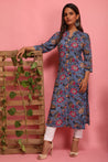 Floral Frolic - Straight Printed Kurta with mask
