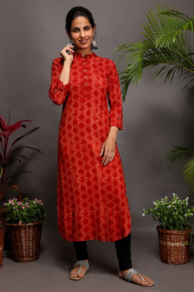 Simple And Pretty - Straight Kurta with mask