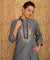 DESI SWAG - Grey Bandhani Printed Pathani Set