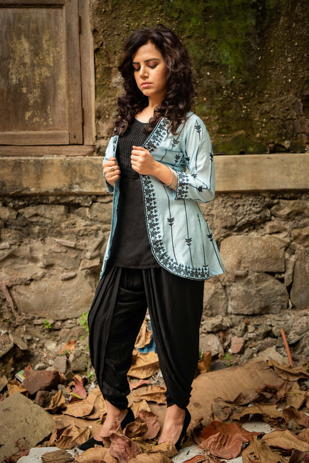 Blazer in Desi Style! - Powder Blue Blazer Jacket