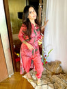 Must(ard) Try! - Floral Print Kurta with Tulip Pants - Pink